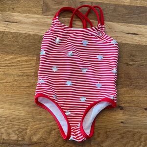 George Kids Red and White Striped Swimsuit